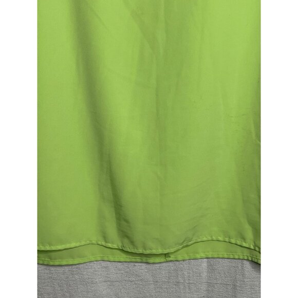 Notations Women 2X Lime Green Plus size Blouse Tank Sheer Side Slits Key hole - Picture 8 of 11